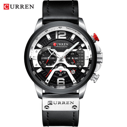CURREN 8329 Trendy Men&#039;s Waterproof Watch Six-needle Multi-functional Fashion Large Dial Calendar Watch