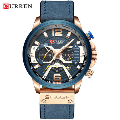 CURREN 8329 Trendy Men&#039;s Waterproof Watch Six-needle Multi-functional Fashion Large Dial Calendar Watch