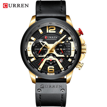 CURREN 8329 Trendy Men&#039;s Waterproof Watch Six-needle Multi-functional Fashion Large Dial Calendar Watch